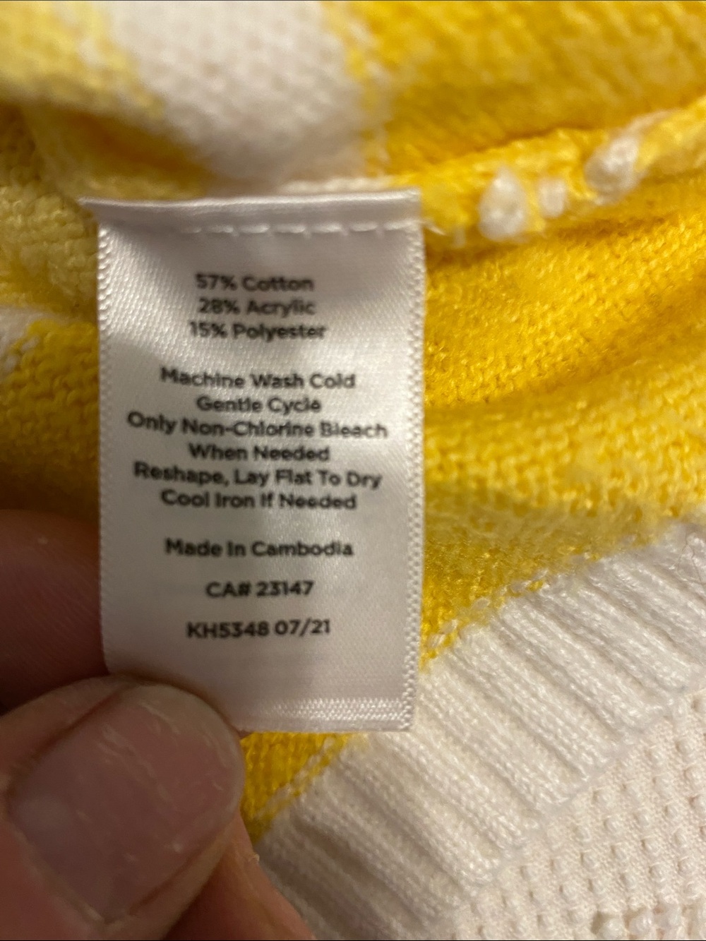 Talbots Striped Crewneck Sweater in White, Blue, Pink, Yellow, Gray - Picture 4 of 6